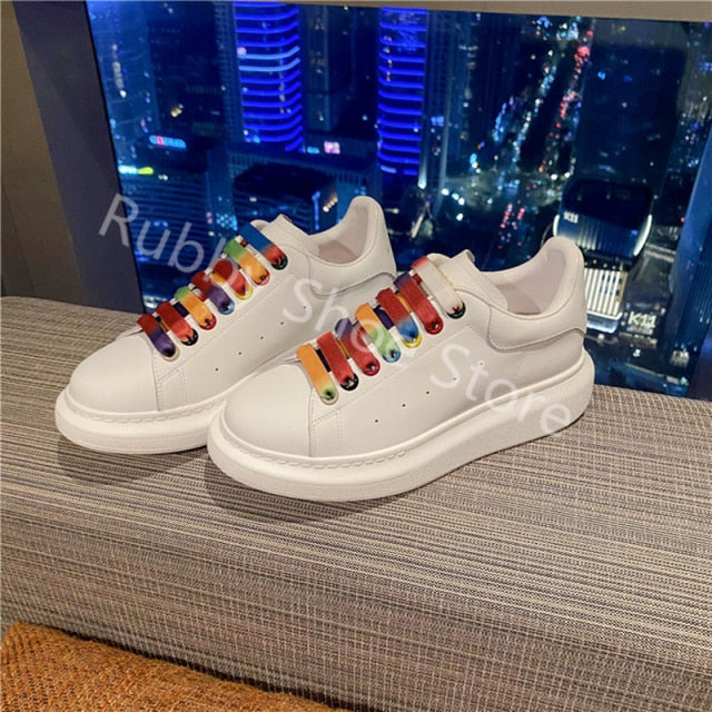 White Shoes Sneakers Designer Brand Luxury Women Platform Mcqueen Couple Shoes for Men Chaussure Femme Zapatos De Mujer RB5