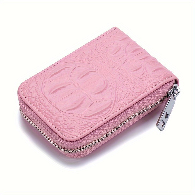 RFID Blocking Mens Card Wallet - Secure Zipper Around Design, Coin Purse & 12 Card Slots, Compact Clutch Money Purse for Everyday Use