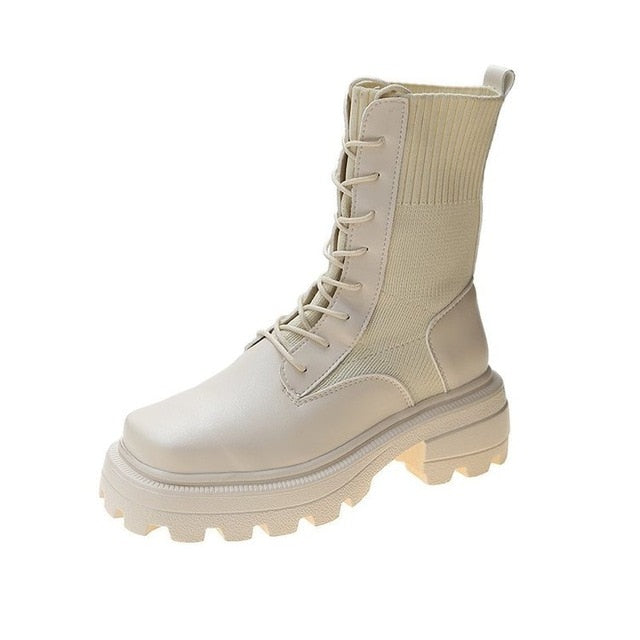 xiangtuibao Sexy Slim Women's Wedges Over The Knee Thick bottom High Heels Boots Autumn Winter Wear-resistant non-slip Boots Woman Boot
