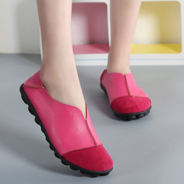 xiangtuibao fashio Summer women Flat Shoes New Casual Genuine Leather Breathable Handmade Sneakers Round Head Comfortable women Loafers