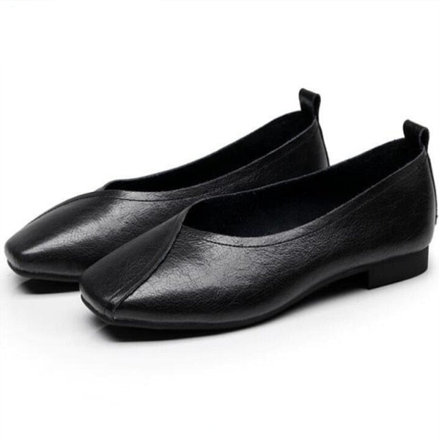 xiangtuibao flat shoes new autumn genuine leather women flat shoes onon-slip Plus Size 35-43 Women casual shoes