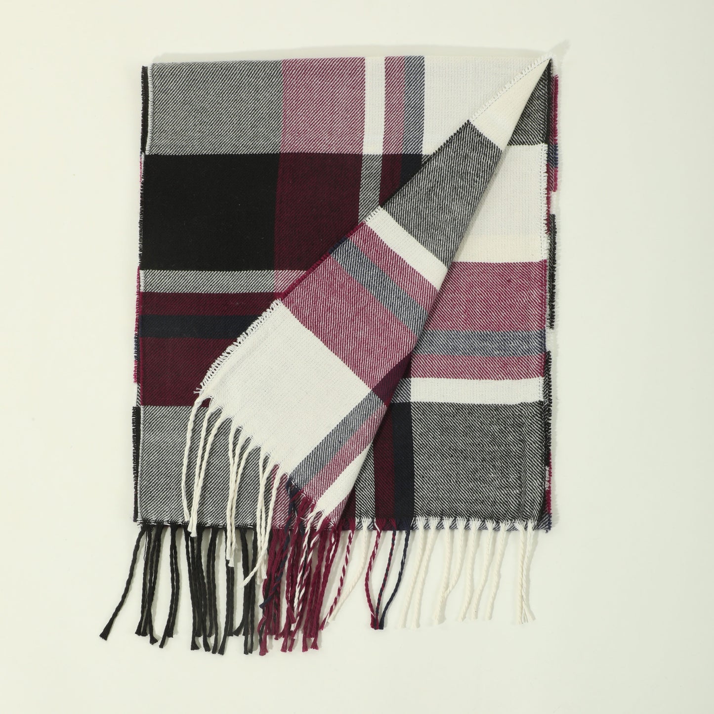 1pc Men's Fashion Retro Style Autumn And Winter Multi-color Plaid Stripe Tassel Warm Scarf Shawl For Daily OOTD