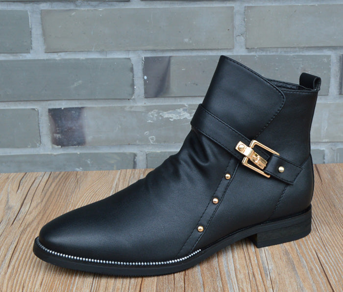 xiangtuibao New Fashion Men Boots Genuine Leather Men's British Autumn Winter Warm Plush Ankle Boots Man Casual shoes Zapatos man hombre