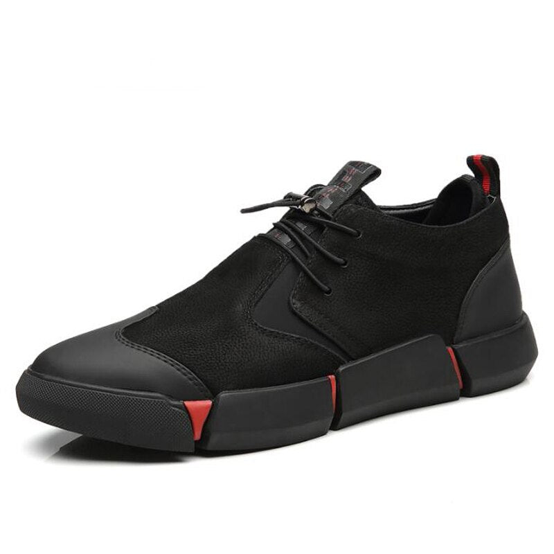 xiangtuibao Shoes Men Black Spring Autumn Men Casual Shoes Leather Breathable Fashion Men Shoes High Quality