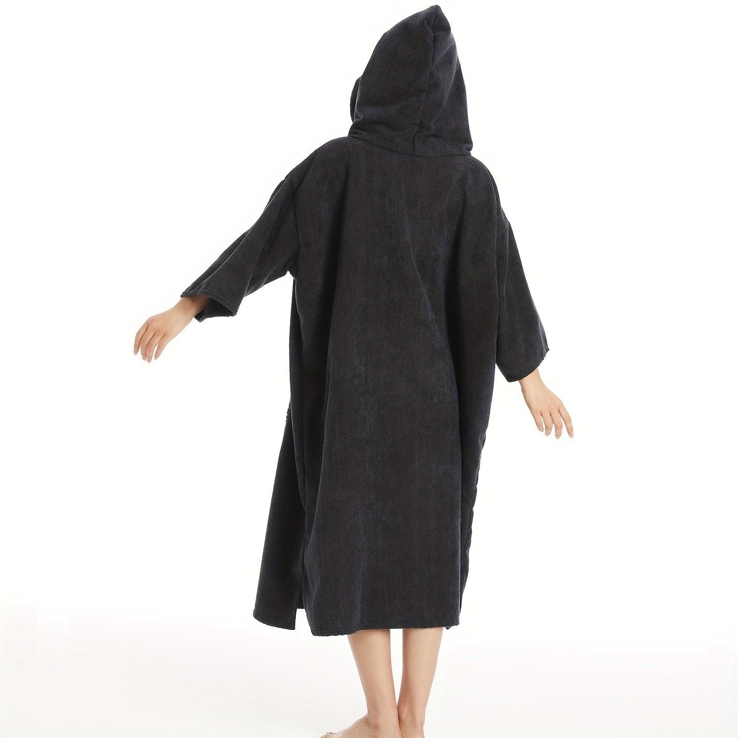 1pc Soft & Absorbent Microfiber Beach Wrap Towel - Long Sleeve Wearable Hooded Robe with Pocket, Quick-Dry Changing Robe for Swimming, Water Park, Beach, Sauna, Spa, and Outdoor Activities - Perfect for Women