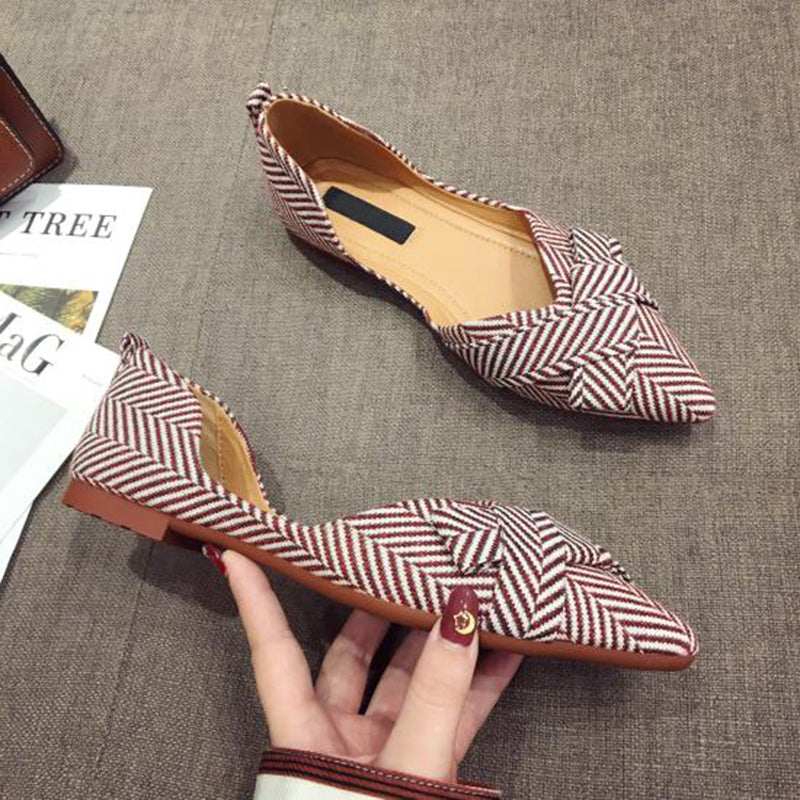xiangtuibao Fashion Flats for Women Shoes Spring Summer Boat Shoes Pointed toe Casual Slip-on Shoes Elegant Ladies Footwear A1394