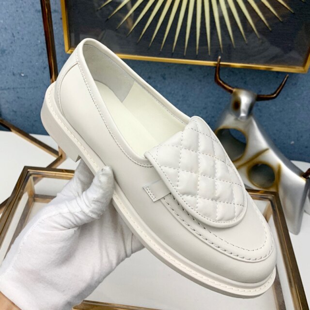 xiangtuibao European and American Fashion Women's Shoes Luxury Brand Designer Retro Slip-On Flats Shoes Leather Ballets Flats Shoes
