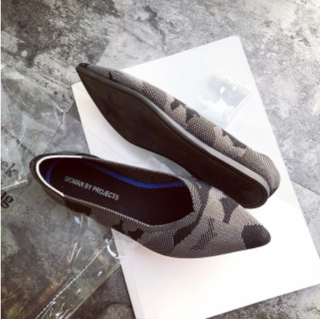 Pointed Toe flats Ladies flat Shoes Comfortable Ballet Knit De Mujer Loafers Autumn Gestante Boat Shoes Soft Bottom Women's Shoe