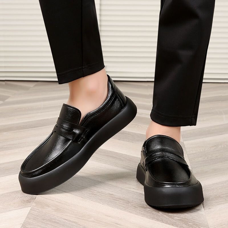 xiangtuibao New Trend Leather Shoes For Men Black Slip On Shoe Mens High Quality Loafers Shoes Man Comfortable Men Walking Driver Shoe
