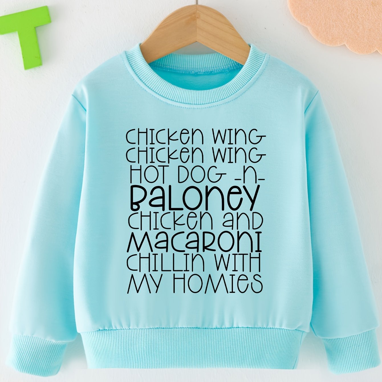 Stylish Letter Full Print Boys Casual Creative Pullover Sweatshirt, Long Sleeve Crew Neck Tops, Kids Clothing Outdoor
