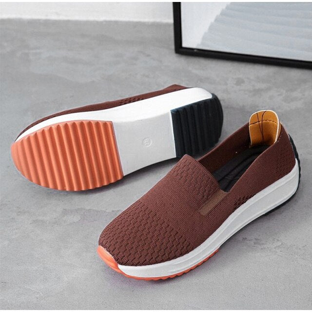 xiangtuibao Women Flat Shoes Platform Cotton Loafers Elastic Shallow Casual Ladies Sneakers Soft Vulcanized Shoes Female Autumn New