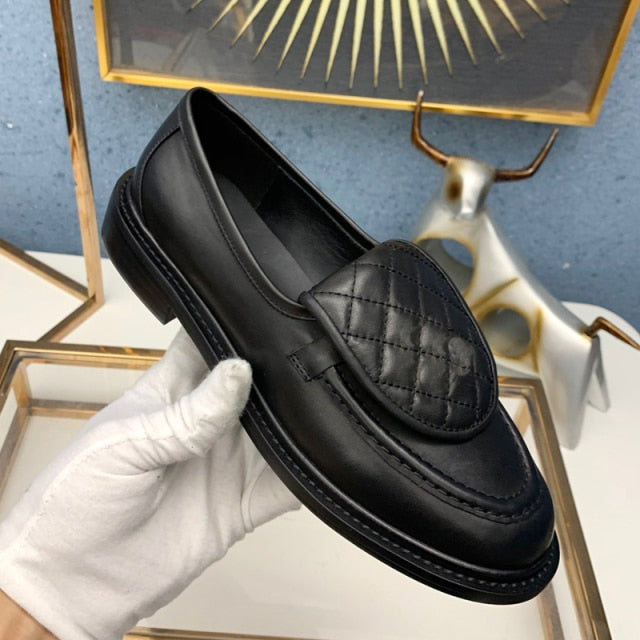 xiangtuibao European and American Fashion Women's Shoes Luxury Brand Designer Retro Slip-On Flats Shoes Leather Ballets Flats Shoes