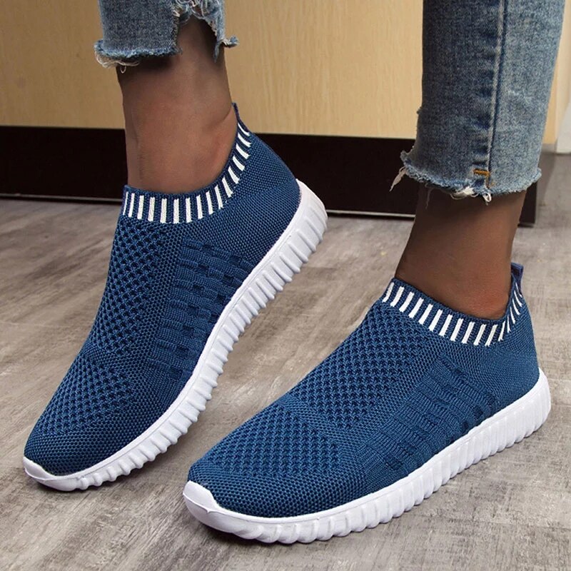 Rimocy New Breathable Mesh Sneakers Women Flats Lightweight Non-slip Sports Shoes Ladies Comfortable Soft Sole Casual Shoes