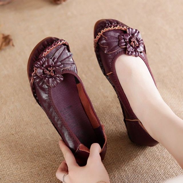 Women Genuine Leather Shoes Female Brand High Quality Comfort Flats Mom Casual Summer Shoes Fashion Oxford Flats