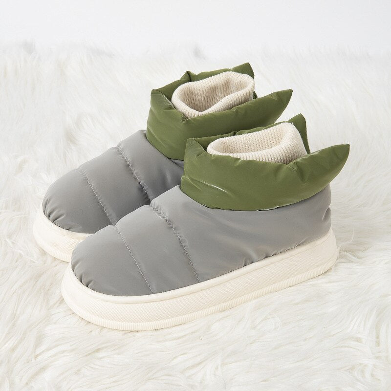 xiangtuibao Flat Heels Women's Shoes Winter Furry Female Ankle Boots Warm Cute Plush Platform Woman Snow Boot Waterproof Footwear