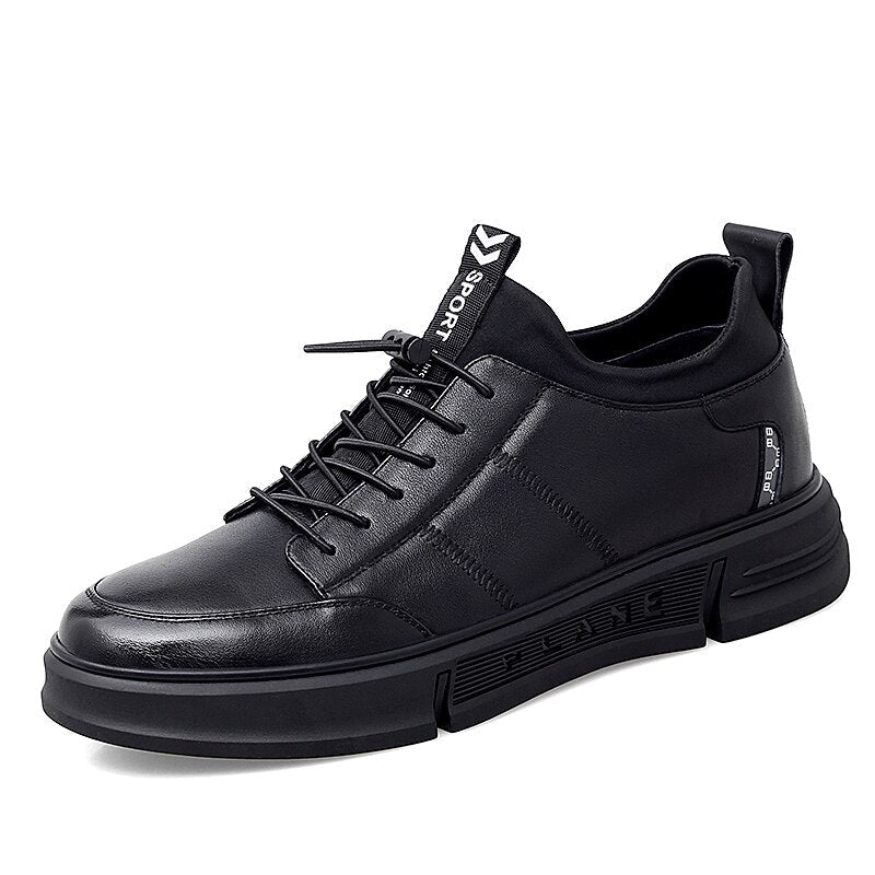 xiangtuibao Fashion Men Casual Sneakers Leather Microfiber White Black Vulcanized Shoes Lace Up Sports Footwear Man Free Shipping