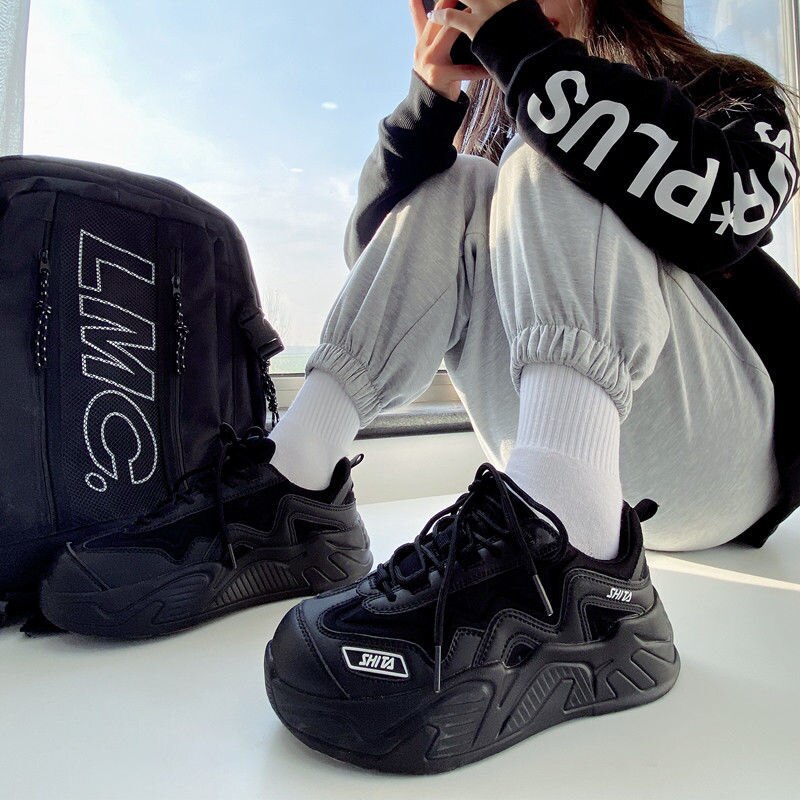 xiangtuibao White Shoes For Women Autumn New Design Women's Platform Sneakers Height Increasing Ladies Sport Shoes 41 42 43 Plus Size