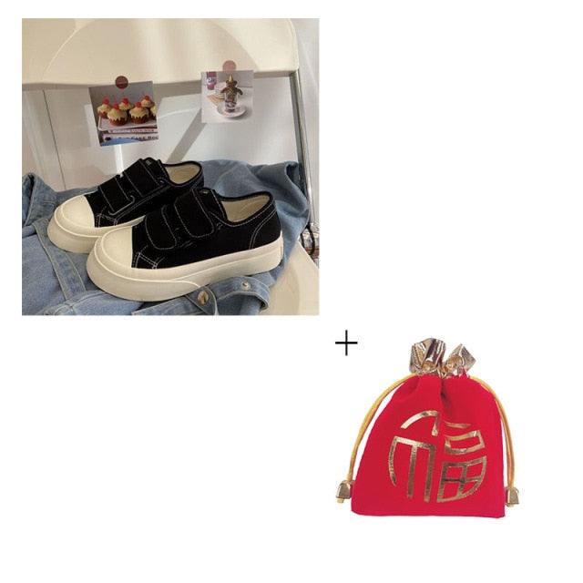 Women Sports Shoes Canvas Platform White Tennis Casual Spring Autumn Basket Flat Vulcanize Running Sneakers Lolita Kawaii