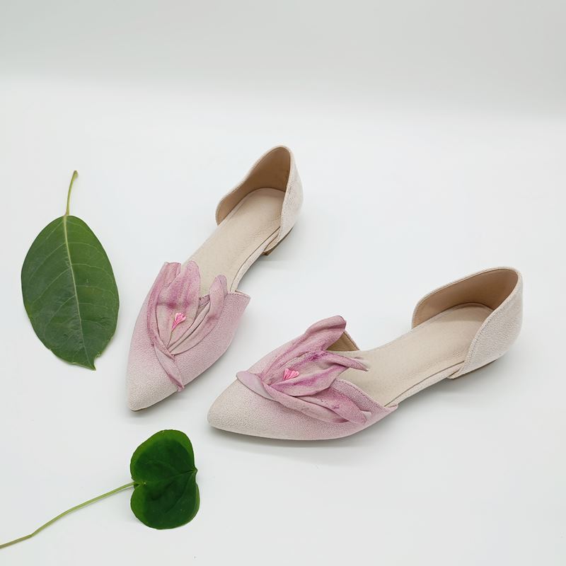 Flower Design Women Fashion Comfortable Soft Jelly Flat Shoes Two Piece Lady Flats Cute Sweet Low Heel Shoes Slip-on Loafers