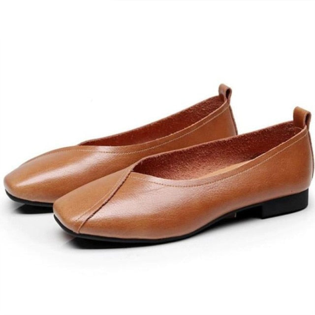 xiangtuibao flat shoes new autumn genuine leather women flat shoes onon-slip Plus Size 35-43 Women casual shoes