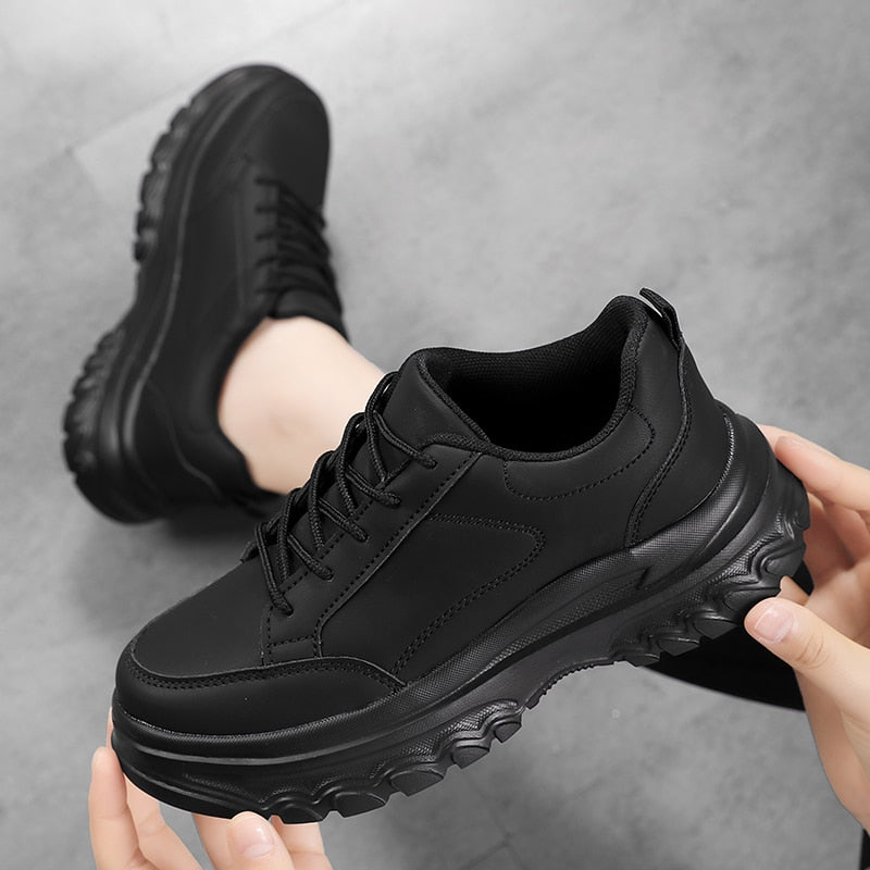 xiangtuibao Sneakers Women Platform Light Beige Shoes Plus Size 35-43 Casual Chunky Black Sneakers Woman Trendy Vulcanized Shoes