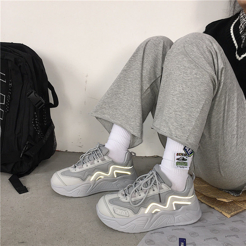 xiangtuibao White Shoes For Women Autumn New Design Women's Platform Sneakers Height Increasing Ladies Sport Shoes 41 42 43 Plus Size
