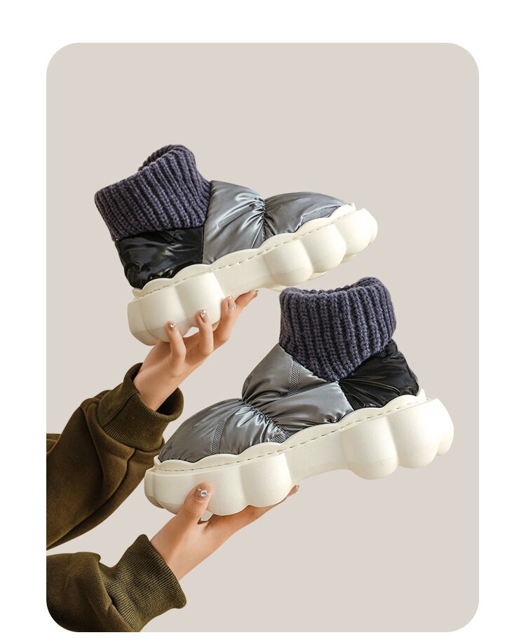 xiangtuibao Winter Boots for Women Chunky High Heels Ladies Shoes Thick Platform Waterproof Comfortable Soft Warm Fur Female Snow Boot