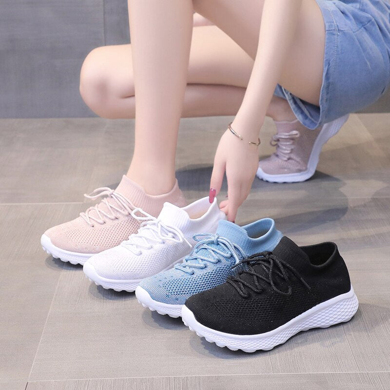 Women Shoes Fashion Sneakers Spring Autumn Socks Shoes Comfort Female Casual Shoes Women Flats Tenis Feminino White Sneaker