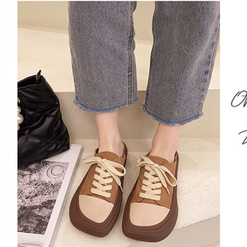 QWEEK Sneakers Women Autumn Casual Canvas Sports Shoes Flat Running Tennis Platform Basket Vulcanize Harajuku Rubber White