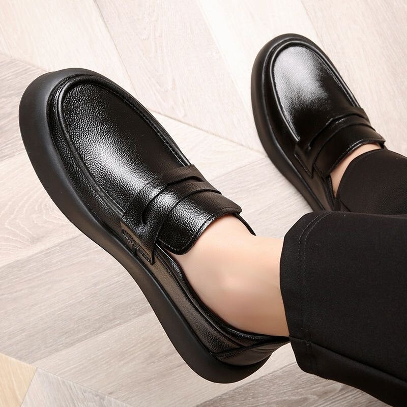 xiangtuibao New Trend Leather Shoes For Men Black Slip On Shoe Mens High Quality Loafers Shoes Man Comfortable Men Walking Driver Shoe