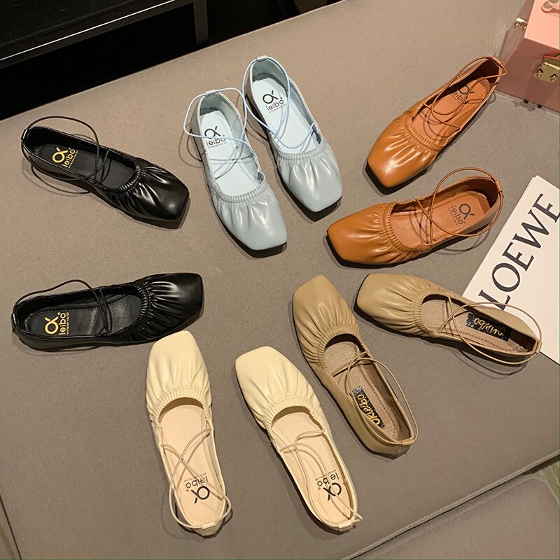 Women Casual Flats Spring Autumn Comfortable Soft Boat Shoes Loafers Ballerina Shallow Round Toe Ballet Flat Shoes