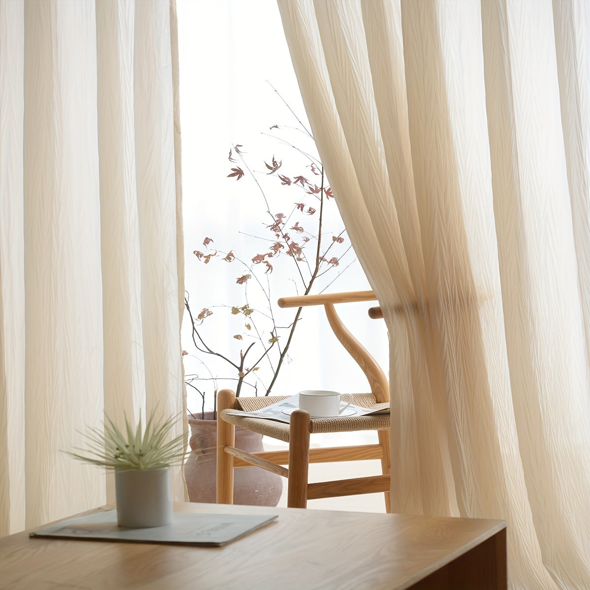 1pc Luxurious Velvet Window Sheer Curtain - Soft, Light-Blocking, Thermal Insulation, Easy Care - Perfect for Living Room, Bedroom, Kitchen, Bathroom, Home Decor, Room Decor Enhancement