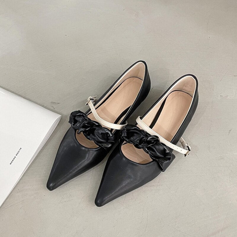 Women's Flats Shoes Summer Outdoor Casual Shoes Slip-on Loafers Shallow Pointed Toe Fashion Female Shoes New Design Flats
