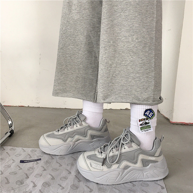 xiangtuibao White Shoes For Women Autumn New Design Women's Platform Sneakers Height Increasing Ladies Sport Shoes 41 42 43 Plus Size