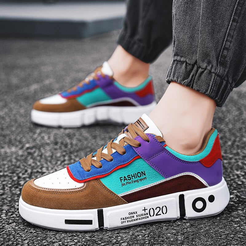 Fashion Streetwear Male Sneakers Flat Couple Colorful Skateboard Shoes Men Vulcanized Shoes Spring Women's Canvas Sneakers