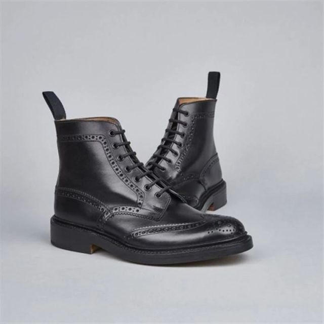 xiangtuibao Men's PU Leather Elegant Carved Chelsea Lace Up Boots Classic Boots Ankle Men Boots Casual Fashion Winter Combat Boots KR049
