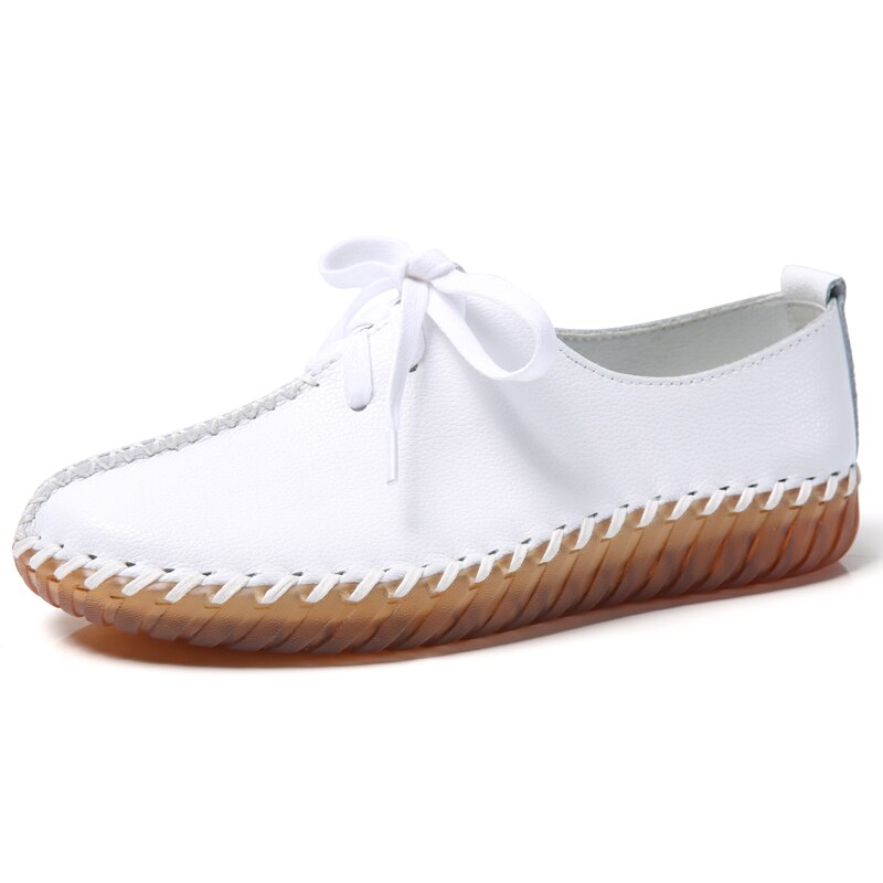 xiangtuibao Soft Sole Hollow Single Shoes Women Vintage Genuine Leather Flat Casual Shoes Woman Outdoor Lace Up Non Slip Loafers creepers
