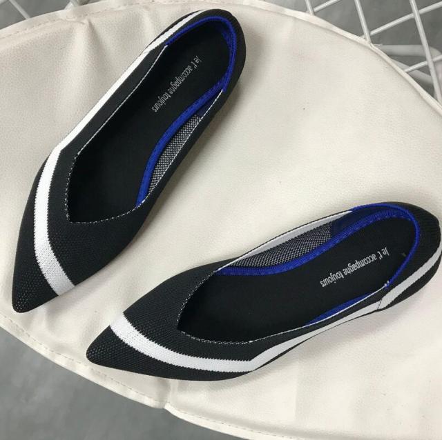 Spring Autumn Women Slip on Flat Loafers Ballet Breathable Knit Shoes Patchwork Maternity Shoes Mujer Loafers