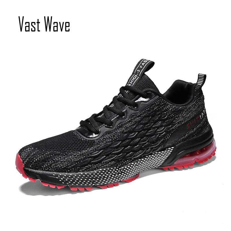 VastWave Air Cushion Men's Running Sport Shoes Sneaker Fish Scale Woven Mesh Men Casual Shoes Light weight Man Leisure Shoe