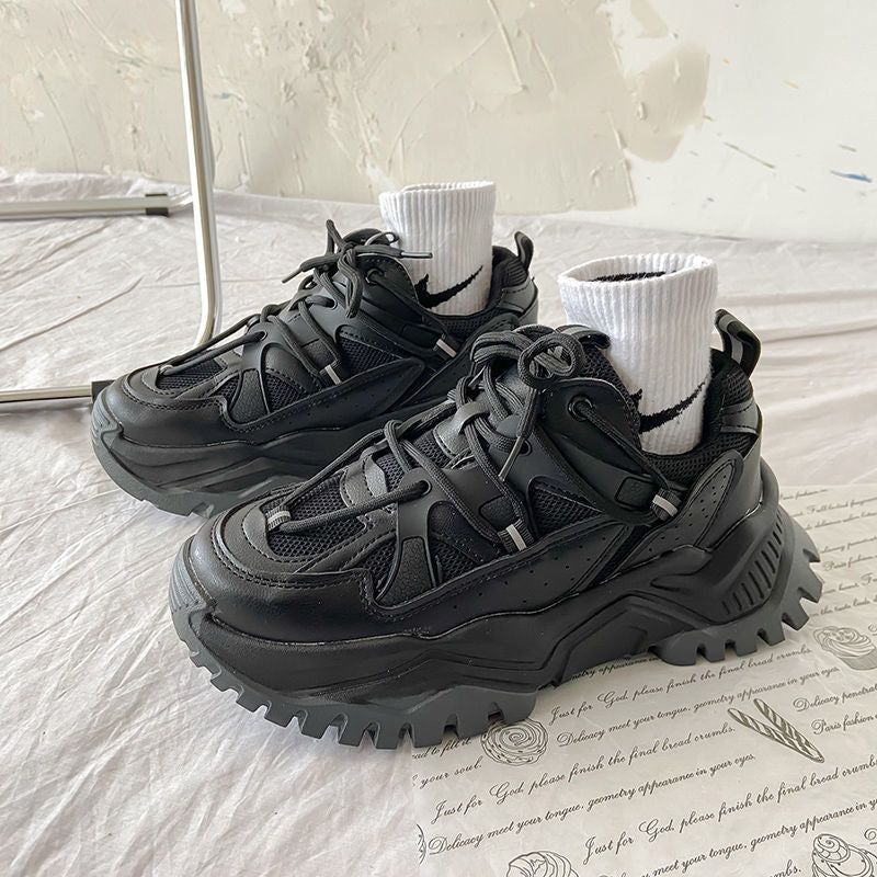 Women Sneakers Fashion Mesh Chunky Girls Casual Spring Reflective Comfortable Thick Sole White Dad Flats Platform Shoes