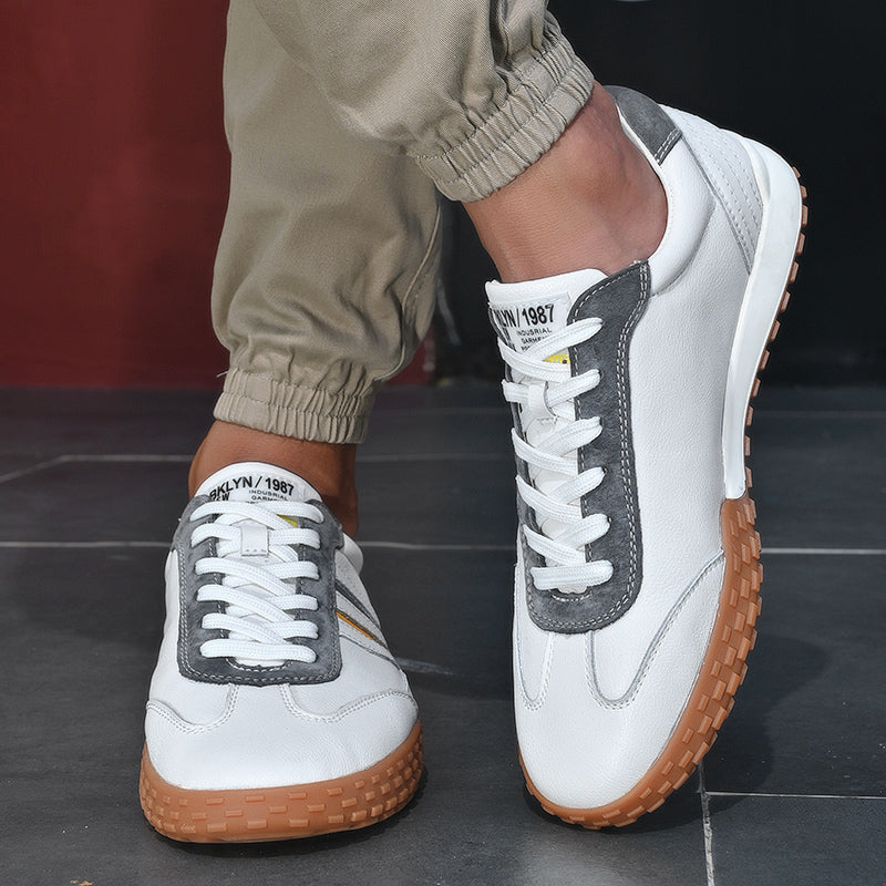 New Mens Sneakers Fashion Men's Shoes Leather Casual Shoes for Men Streetwear Skateboard Korean Tennis Shoes High Quality