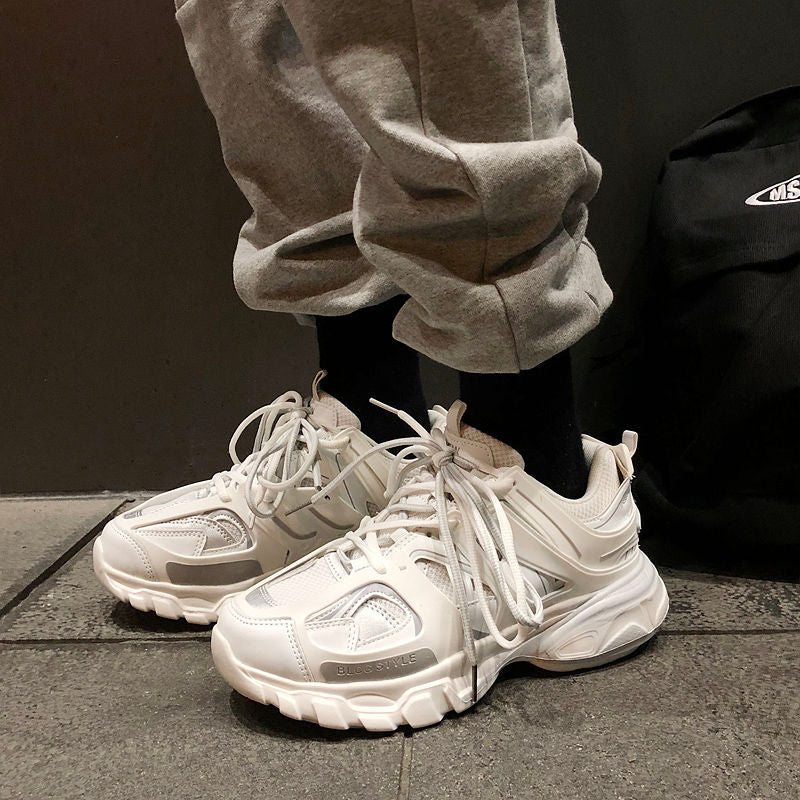 Female Male Dad Shoes Adult Platform Trainers Stylish Casual Chunky Sneakers For Women Men White Sport Thick Sole Footwear