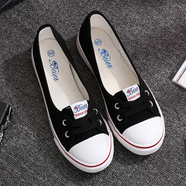 xiangtuibao Women Shoes Fashion Comfortable Sports Sneakers Female Flats Trend Breathable Casual Canvas Shallow Shoes Women's Sneakers