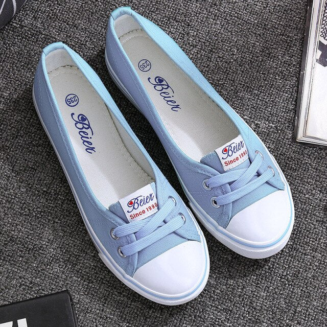 xiangtuibao Women Shoes Fashion Comfortable Sports Sneakers Female Flats Trend Breathable Casual Canvas Shallow Shoes Women's Sneakers