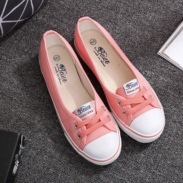 xiangtuibao Women Shoes Fashion Comfortable Sports Sneakers Female Flats Trend Breathable Casual Canvas Shallow Shoes Women's Sneakers