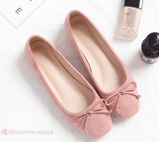 xiangtuibao Women's Square Toe Bow-knot European American Style Lady Microfiber Big Size 34-45 Flat Loafer Shoes Ballet Flattie Slip-Ons Red