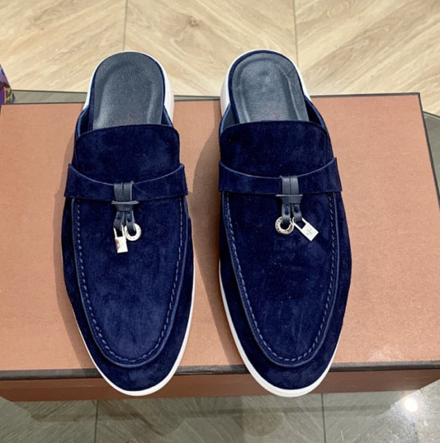 LP Suede Casual Women Shoes Flat Muller Shoes Fashion Summer Brand Design Comfort Slippers Luxury Walking Trendy Female