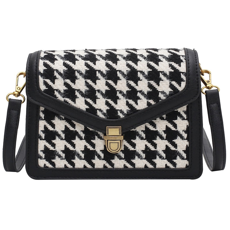 с доставкой Houndstooth Crossbody women's bag Winter Shoulder Handbags Female Luxury Trending goose foot Bag and Purses