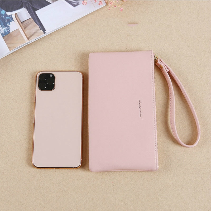 New Zipper Ladies Long Wallet Coin Purse Wallet PU Fashion Clutch Bag Large Capacity Ladies Wallet