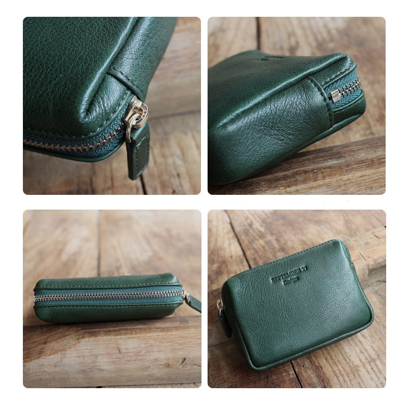 New Style Coin Purses Female First Layer Leather Zipper Mini Car Key Wallets Women 100% Cowskin Credit Card Purse Pouch Bag